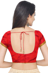 Red White Designer Wedding Partywear Silk Stone Zari Pearl Hand Embroidery Work Bridal Saree Sari With Blouse Piece H241