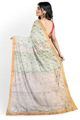 Green Designer Wedding Partywear Georgette Stone Zari Sequence Hand Embroidery Work Bridal Saree Sari With Blouse Piece H248
