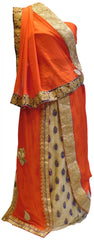 Orange & Cream With Lahenga Crepe Georgette Saree