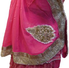 Pink Designer Lahenga Style Saree