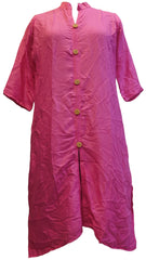 Pink Designer Cotton (Rayon) Solid Colour Kurti Kurta
