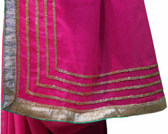 Pink Designer Georgette Sari Zari, Cutdana Thread Embroidery Work Saree