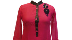 Pink Designer Georgette Kurti