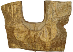 Golden Designer Brocade (Lama) Self Weaved Zari Work Ready To Wear Blouse