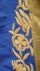 Blue Beige Designer Cotton (Chanderi) Kurti