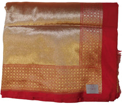 Red Traditional Designer Bridal Hand Weaven Pure Benarasi Zari Work Saree Sari With Blouse