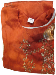 Red Designer Cotton (Chanderi) Kurti