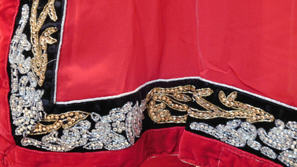 Red Designer Velvet Border Saree