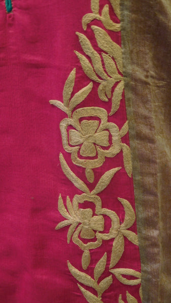 Magenta Designer Cotton (Chanderi) Kurti