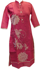 Pink Designer Cotton (Chanderi) Kurti