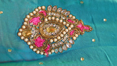 Turquoise & Pink Designer Saree