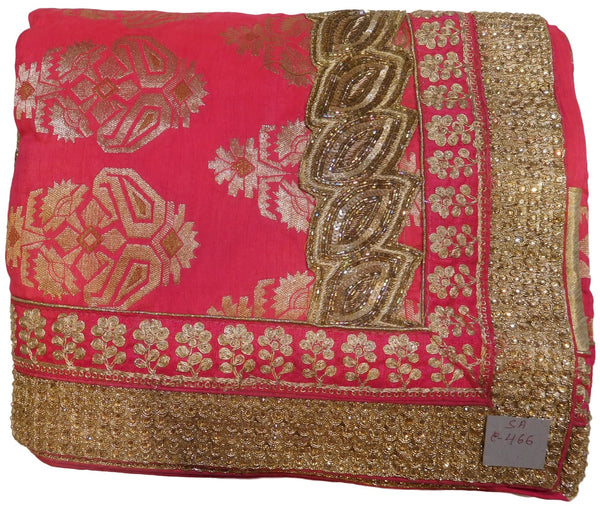 Pink Designer Pure Raw Silk Saree Sari With Self Weaven Zari