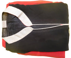 Red & Black Designer Cotton (Chanderi) Kurti