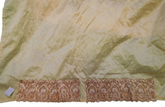 Peach & Cream Designer Net Hand Embroidery Stone Border Sari Saree