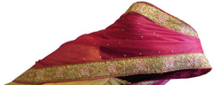 Pink & Beige Designer Gerogette (Synthetic) Hand Embroidery Stone Border Sari Saree