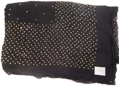 Black Designer Georgette (Viscos) Hand Embroidery Stone Work Saree Sari