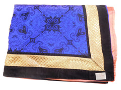 Gajari & Blue Designer Silk Hand Embroidery Work Saree Sari