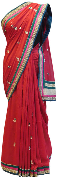 Red Designer Saree