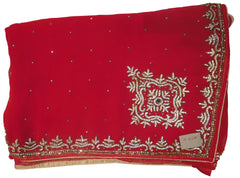 Merron Designer Georgette Hand Embroidery Cutdana Stone Work Saree Sari