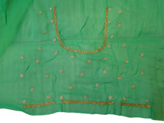Green Designer Georgette (Viscos) Hand Embroidery Work Sari Saree