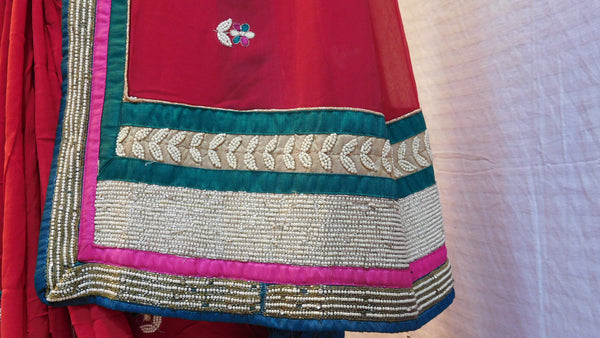 Red Designer Saree
