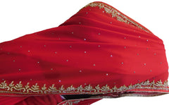 Merron Designer Georgette Hand Embroidery Cutdana Stone Work Saree Sari