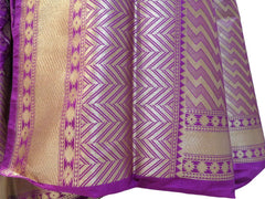 Wine Designer Bridal Hand Weaven Pure Benarasi Zari Work Saree Sari With Blouse