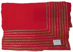 Gajari Designer Georgette (Viscos) Hand Embroidery Zari Cutdana Work Saree Sari