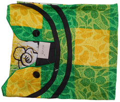 Yellow, Green, Black & White Designer Cotton (Chanderi) Printed Kurti