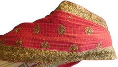 Pink & Cream Designer Bridal Partywear Georgette Zari, Stone, Cutdana & Pearl Hand Embroidery Work Saree Sari