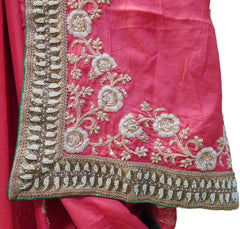 Pink Designer Georgette (Viscos) Hand Embroidery Work Sari Saree