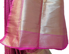 Pink Designer Bridal Hand Weaven Pure Benarasi Zari Work Saree Sari With Blouse
