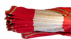 Red & White Designer Dupian Silk Hand Embroidery Stone Zari Pearl Saree Sari