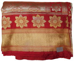 Red & Cream Designer Bridal Hand Weaven Pure Benarasi Zari Work Saree Sari With Blouse