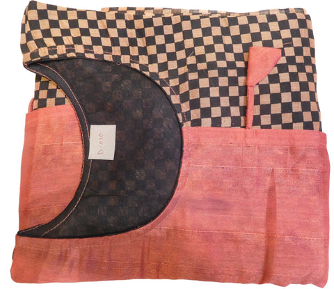 Pink & Black Designer Cotton (Chanderi) Printed Kurti