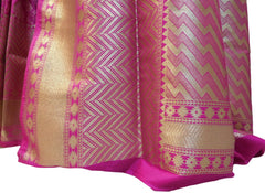 Wine Traditional Designer Bridal Hand Weaven Pure Benarasi Zari Work Saree Sari With Blouse