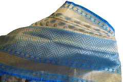 Blue Traditional Designer Bridal Hand Weaven Pure Benarasi Zari Work Saree Sari With Blouse