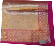 Pink Traditional Designer Bridal Hand Weaven Pure Benarasi Zari Work Saree Sari With Blouse