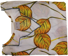 Yellow & White Designer Cotton (Chanderi) Printed Kurti