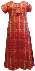 Red Designer Cotton (Rayon) Printed Kurti Kurta