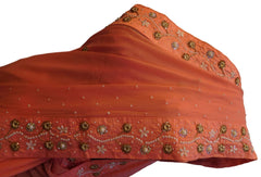 Gajari Designer Georgette (Viscos) Hand Embroidery Cutdana Pearl Beads Stone Work Saree Sari