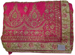 Pink Designer Silk Hand Embroidery Zari Work Sari Saree