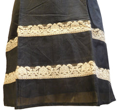Black Designer Cotton (Chanderi) Kurti