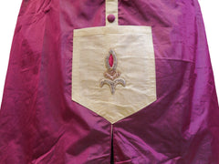 Wine Designer Cotton (Chanderi) Kurti