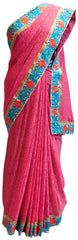 Pink Designer Chiffon Printed Saree