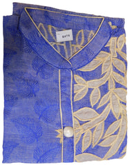 Blue Designer Cotton (Chanderi) Kurti