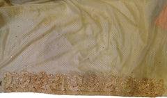 Pink & Cream Designer Georgette Thread Embroidery Sari Saree
