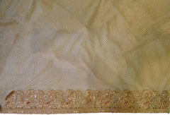 Pink & Cream Designer Georgette Thread Embroidery Sari Saree