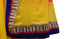 Yellow & Red Designer Georgette Saree