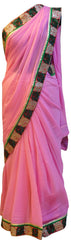 Pink Stylish Border Saree